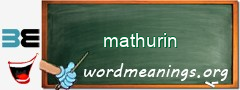 WordMeaning blackboard for mathurin
